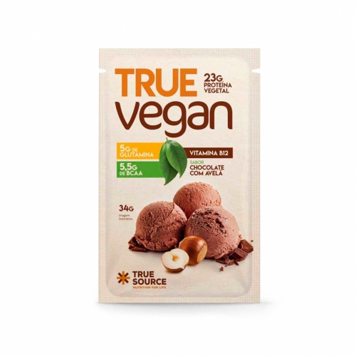 True Vegan sabor Chocolate c/ Avel (1 sach de 34g) - True Source