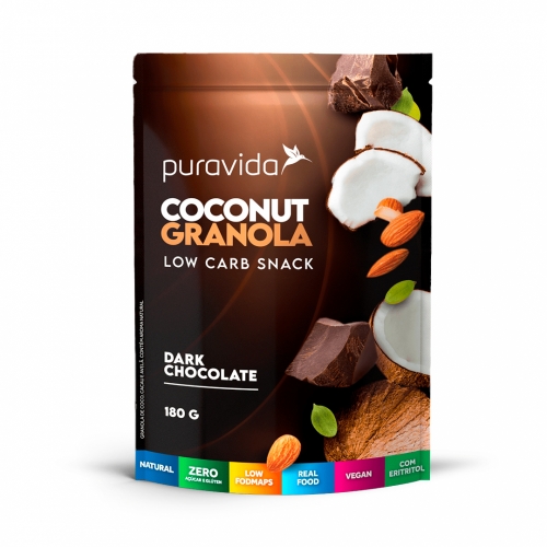 Coconut Granola Sabor Dark Chocolate (180g) - Pura Vida