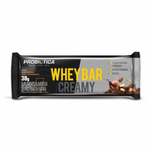 Whey Bar Creamy Sabor Amendoim com Caramelo (1 Unidade de 38g) - Probiótica