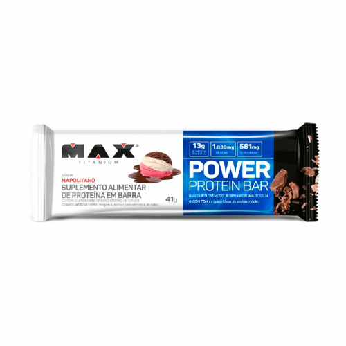 Power Protein Bar Sabor Napolitano (1 Unidade de 41g) - Max Titanium