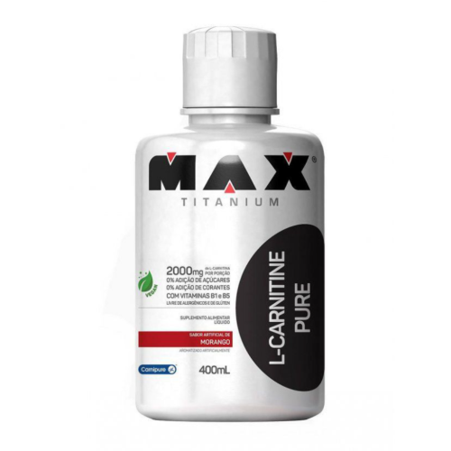 L-Carnitina Pure (400ml) Sabor Morango - Max Titanium