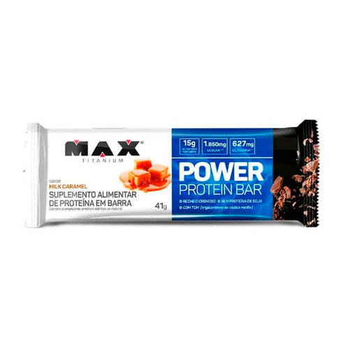 Power Protein Bar Sabor Milk Caramel (1 Unidade de 41g) - Max Titanium