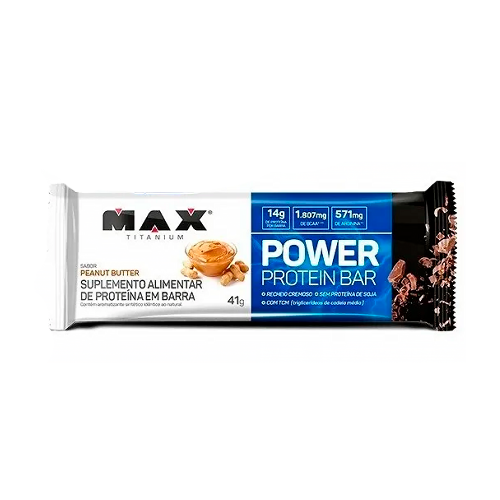 Power Protein Bar Sabor Peanut Butter (1 Unidade de 41g) - Max Titanium