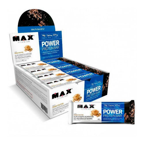Power Protein Bar Sabor Peanut Butter (Caixa com 12 Unidades de 41g) - Max Titanium