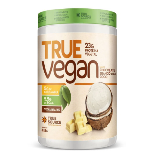 True Vegan sabor Chocolate Branco c/ Coco (418g) - True Source