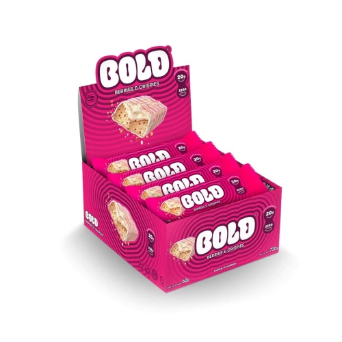 Bold Bar Sabor Berries e Crispies (Caixa 12 Unidades de 60g) - Bold Snacks
