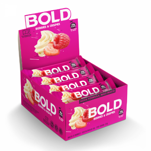 Bold Bar Sabor Berries e Crispies (Caixa 12 Unidades de 60g) - Bold Snacks