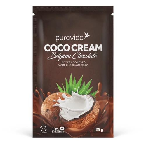 Coco Cream Sabor Chocolate Belga (1 cx com 10 sachês de 25g) - Pura Vida