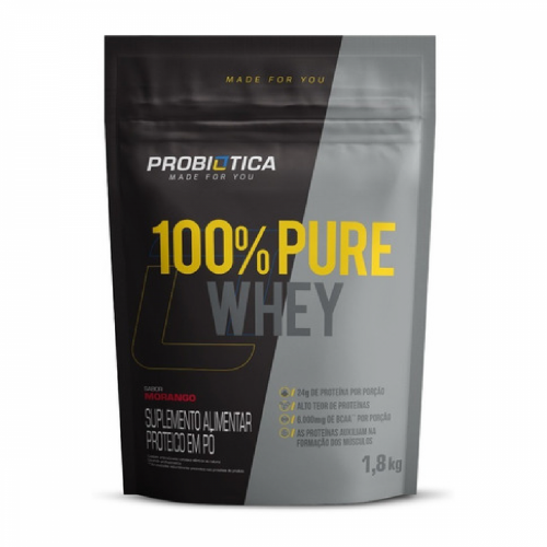 100% Pure Whey Protein Sabor Morango (1,8Kg) - Probiótica