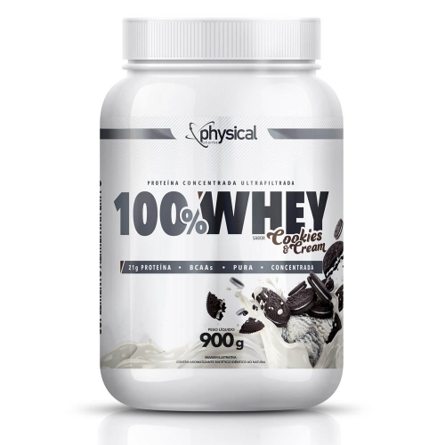 Whey Protein Physical Pharma 100% Whey Concentrado Cookies e Cream 900g