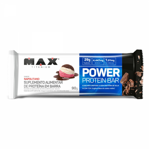 Power Protein Bar Sabor Napolitano (1 Unidade de 90g) - Max Titanium