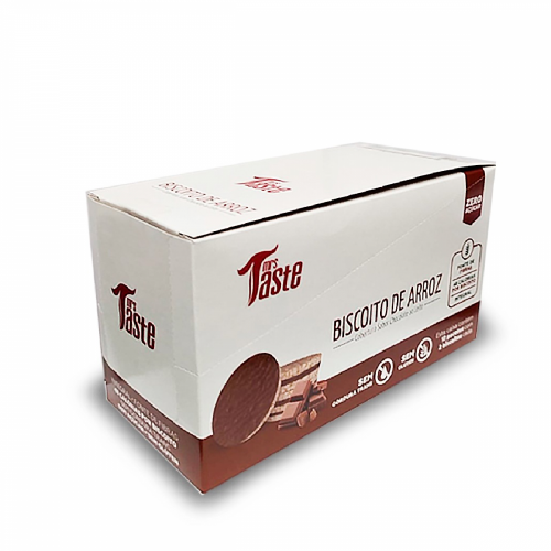Biscoito de Arroz Sabor Chocolate (Caixa com 12 Unidades de 22g) - Mrs Tasty