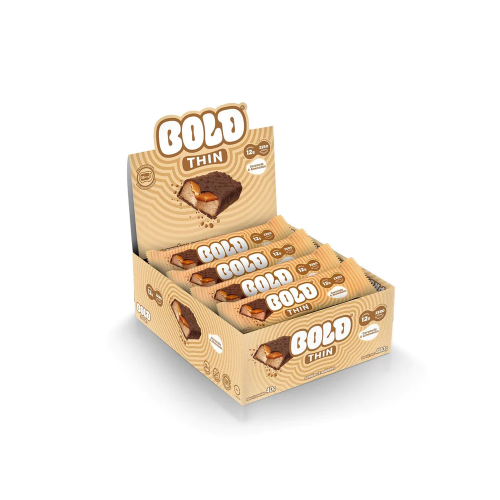 Bold Thin Sabor Caramelo e Amendoim (Caixa c/ 12 unidades de 40g) - Bold Snacks
