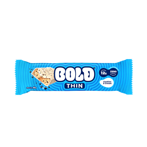 Bold Thin Sabor Cookies & Cream (1unid 40g) - Bold Snacks