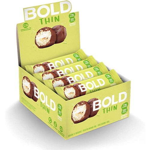 Bold Thin Sabor Bombom de Coco (Caixa 12 unidades de 40g) - Bold Snacks