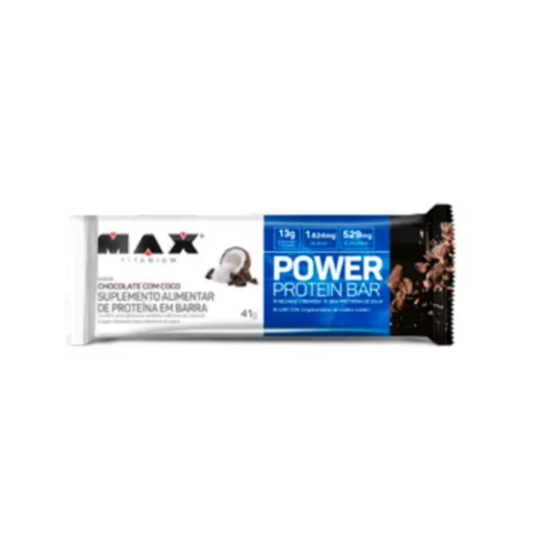 Power Protein Bar Sabor Chocolate com Coco (1 unidade de 41g) - Max Titanium
