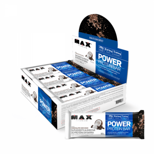 Power Protein Bar Sabor Chocolate com Coco (Caixa com 8 Unidades de 90