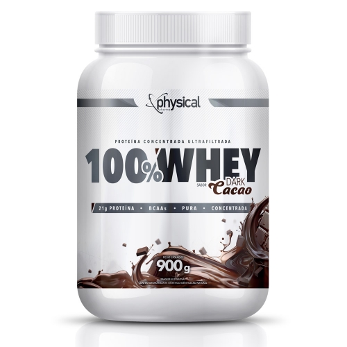 100% Whey Sabor Dark Cacao (900g) - Physical Pharma