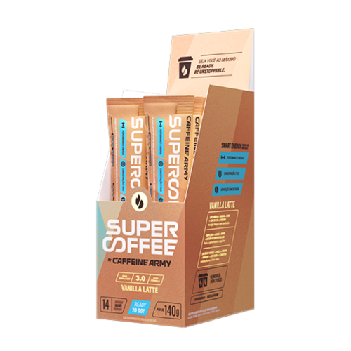 SuperCoffee 3.0 Sabor Vanilla Latte (1 Cx com 14 Sachês de 10g) - Caffeine Army