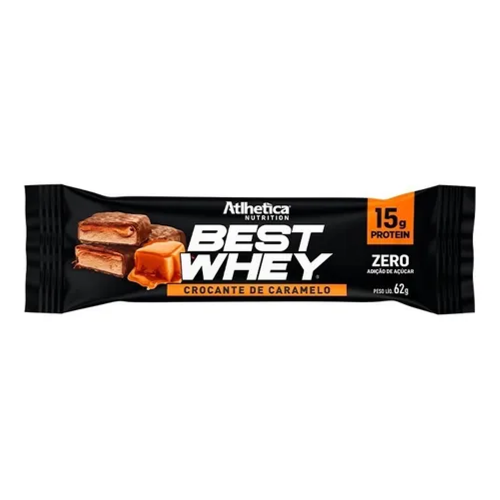Best Whey Bar 15g de Proteina Sabor Crocante de Caramelo (62g) - Atlhetica Nutrition