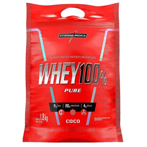Whey 100% Pure - Refil Sabor Coco (1,8 Kg) - IntegralmÃ©dica