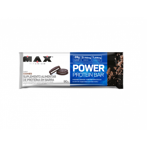 Power Protein Bar Sabor Cookies & Cream (1 Unidade de 90g) - Max Titanium