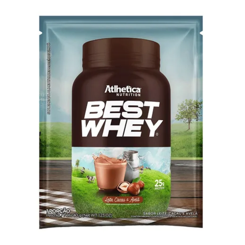 Best Whey Sabor Leite Cacau e Avelã (Sachê 40g) - Atlhetica Nutrition