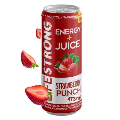 Energético Energy + Juice Sabor Morango (437ml) - Life Strong