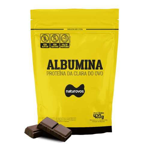 Albumina Sabor Chocolate (420g) - Naturovos