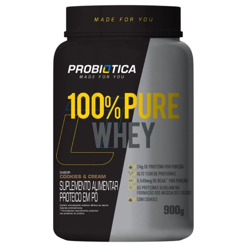 100% Pure Whey Protein Sabor Cookies (900g) - Probiótica