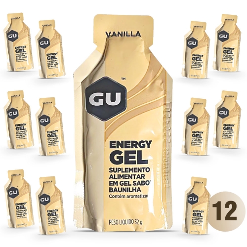 Energy Gel Com Cafeína Sabor Baunilha (12 unidades de 32g) - GU