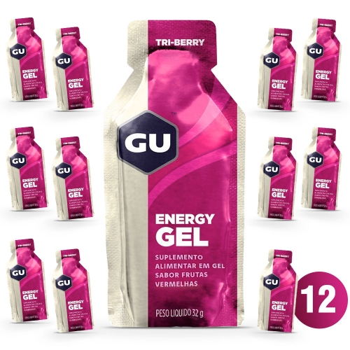 Energy Gel Com Cafeína Sabor Frutas Vermelhas (12 unidades de 32g) - GU