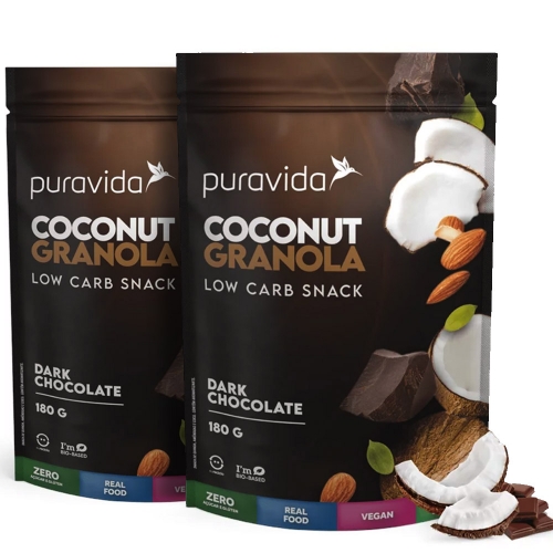 Kit 2 un Coconut Granola Sabor Dark Chocolate (180g) - Pura Vida