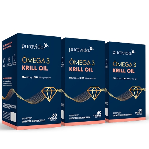 Kit 3 un Krill Oil (60 C�psulas) - Pura Vida