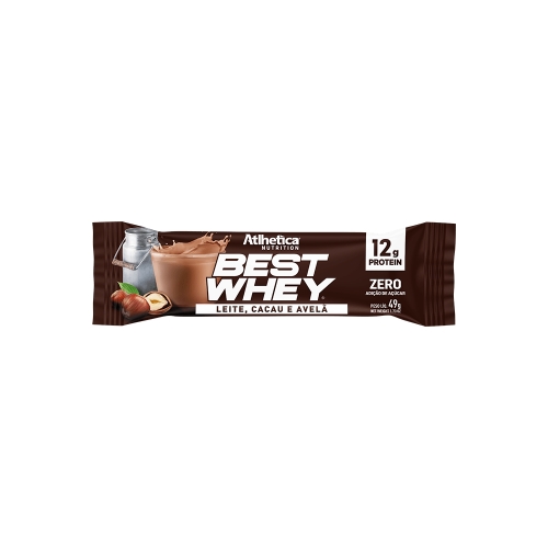 Best Whey Bar Sabor Leite, Cacau e Avelã (1 unidade de 49g) - Atlhetic