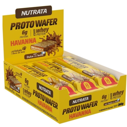 Proto Wafer Sabor Havanna Doce de Leite (Cx c/ 12unid de 30g) - Nutrata