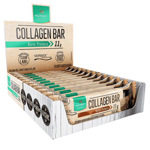 Collagen Bar Sabor Brownie de Chocolate (Cx c/ 10un de 50g) - Nutrify