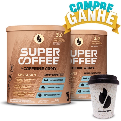 Compre 2un SuperCoffee Sabor Baunilha (220g) - Caffeine Army e Ganhe Copo