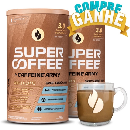 Compre 2un SuperCoffee Sabor Baunilha (380g) - Caffeine Army e Ganhe Xícara