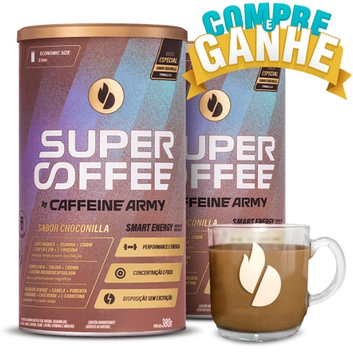 Compre 2un SuperCoffee Sabor Choconilla (380g) - Caffeine Army e Ganhe Xícara