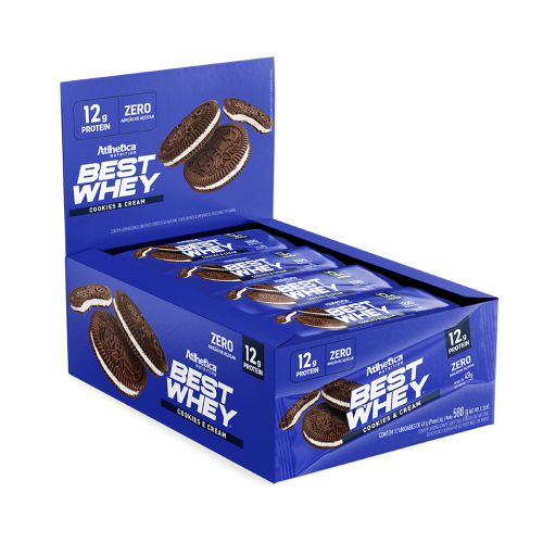 Best Whey Bar Sabor Cookies & Cream (Cx c/ 12 unidades de 49g cada) - 