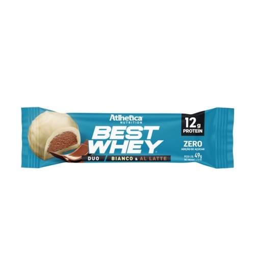Best Whey Bar Duo Bianco & Al Latte (1 unidade de 49g) - Atlhetica Nut