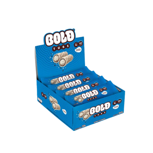 Bold Tube Sabor Cookies & Cream (caixa c/ 12 unidades de 30g) - Bold Snacks