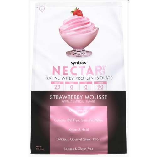 Nectar Whey Protein Isolado Refil Sabor Strawberry Mousse (907g) - Syntrax