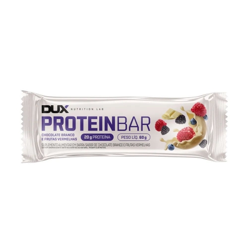 Protein Bar Sabor Chocolate Branco e Frutas Vermelhas (60g) - Dux Nutrition