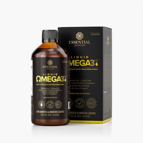 Super Omega 3 TG Liquid (150ml com 20 Doses) Essential Nutrition