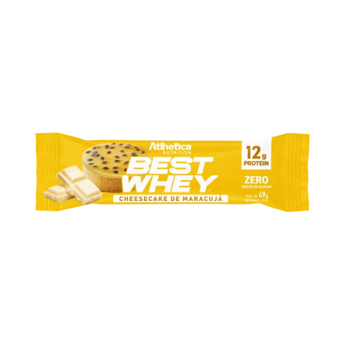 Best Whey Bar Sabor Cheesecake de Maracujá (1 unidade de 49g) - Atlhetica Nutrition