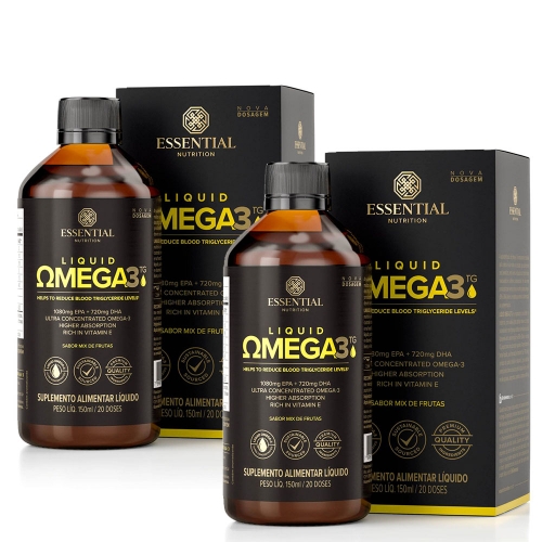 Kit 2unid Super Omega 3 TG Liquid (150ml com 20 Doses) - Essential Nutrition