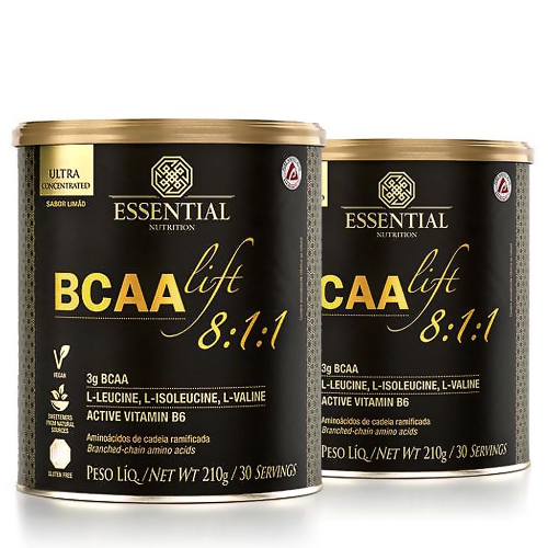 Kit 2 unid BCAA Lift 8:1:1 (210g) Sabor Limão - Essential