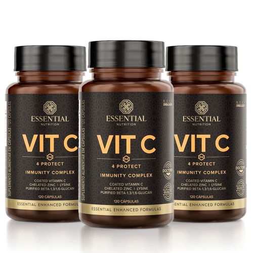 Kit 3unid Vit C 4 Protect (120 Cpsulas) - Essential Nutrition